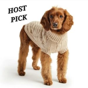 Boots & Barkley Cream Cable Knit Turtleneck Dog Sweater Cozy Cute Winter…